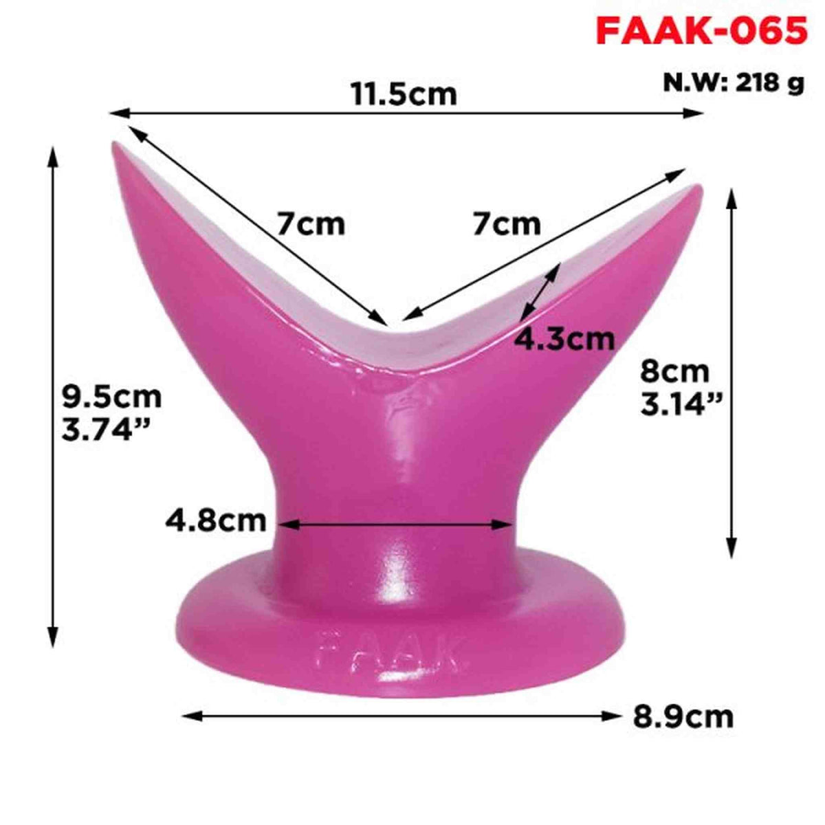Dimensioni espansore anale rosa 11.5 cm modello FAAK-065 con specifiche tecniche