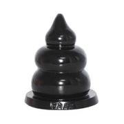 Plug anale nero opaco FAAK con marchio inciso sulla base piatta e design ad anelli