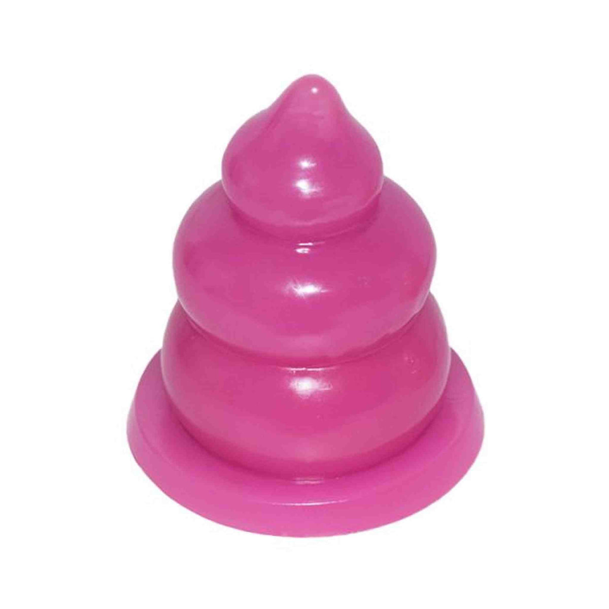 Plug anale rosa intenso FAAK a forma di escremento con tre anelli concentrici lucidi