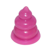 Plug anale rosa intenso FAAK a forma di escremento con tre anelli concentrici lucidi