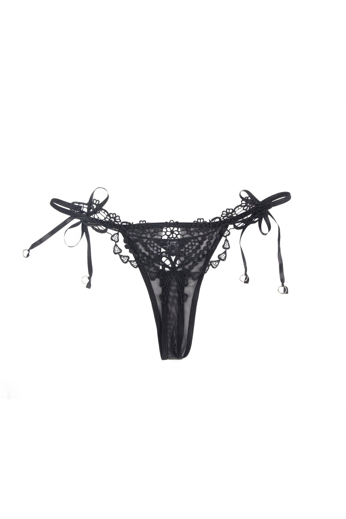 String in Guipure Nero Paris Hollywood – Perizoma con Lacci, foto 3