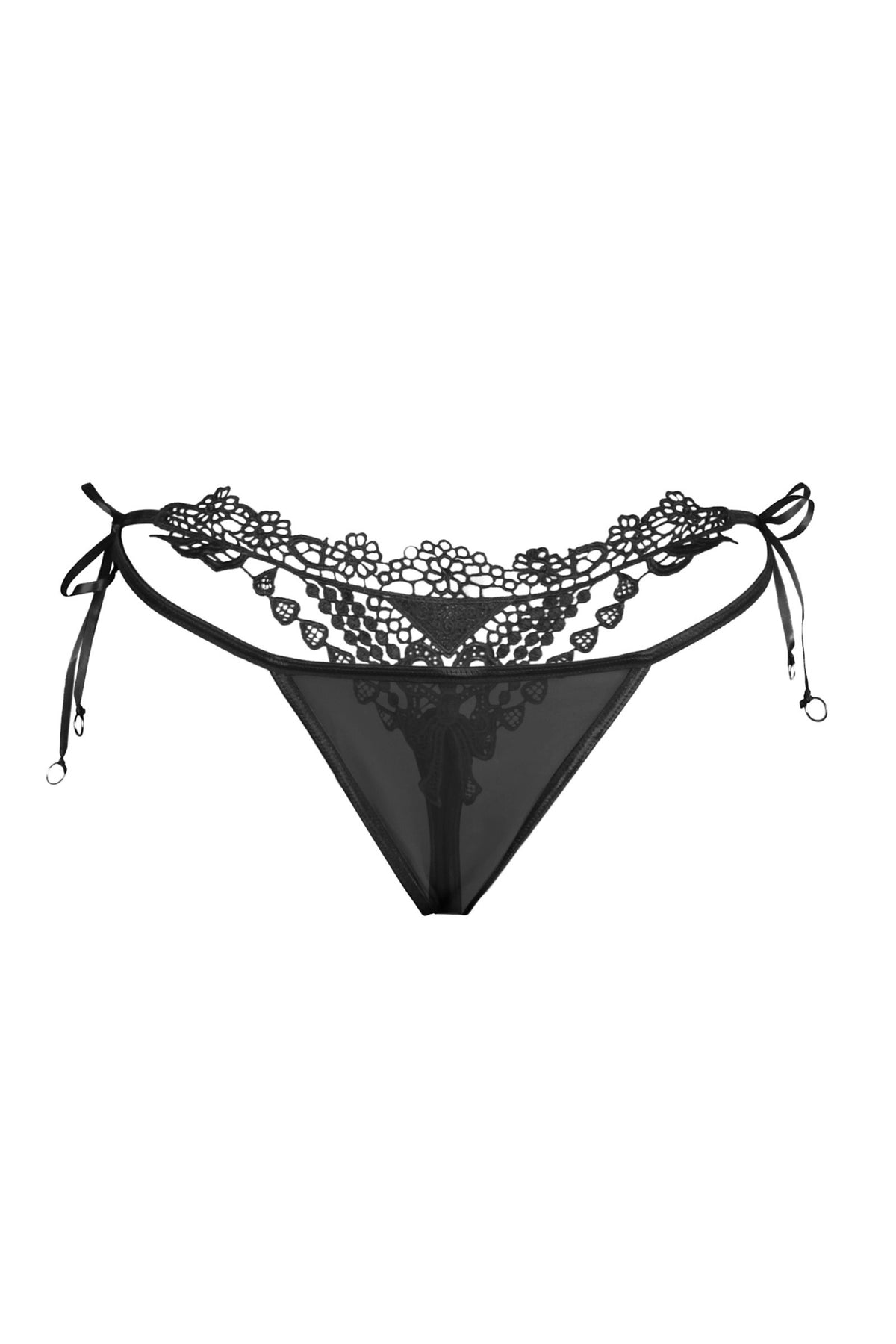 String in Guipure Nero Paris Hollywood – Perizoma con Lacci, foto 4