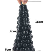 Plug anal nero dimensioni 16 cm superficie a sfere lucide