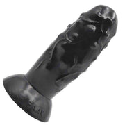 Dildo nero realistico in silicone lucido con logo FAAK inciso