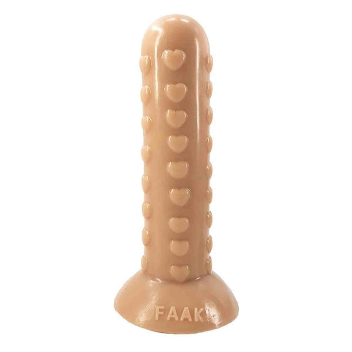 Dildo color carne chiaro FAAK 19,5 cm superficie liscia con decorazioni a cuore