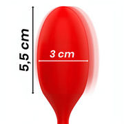 Ovetto vibrante rosso liscio opaco con dimensioni 3x5,5 cm