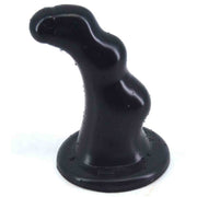 Plug anale nero unico con forma curva, superficie lucida e base incisa FAAK