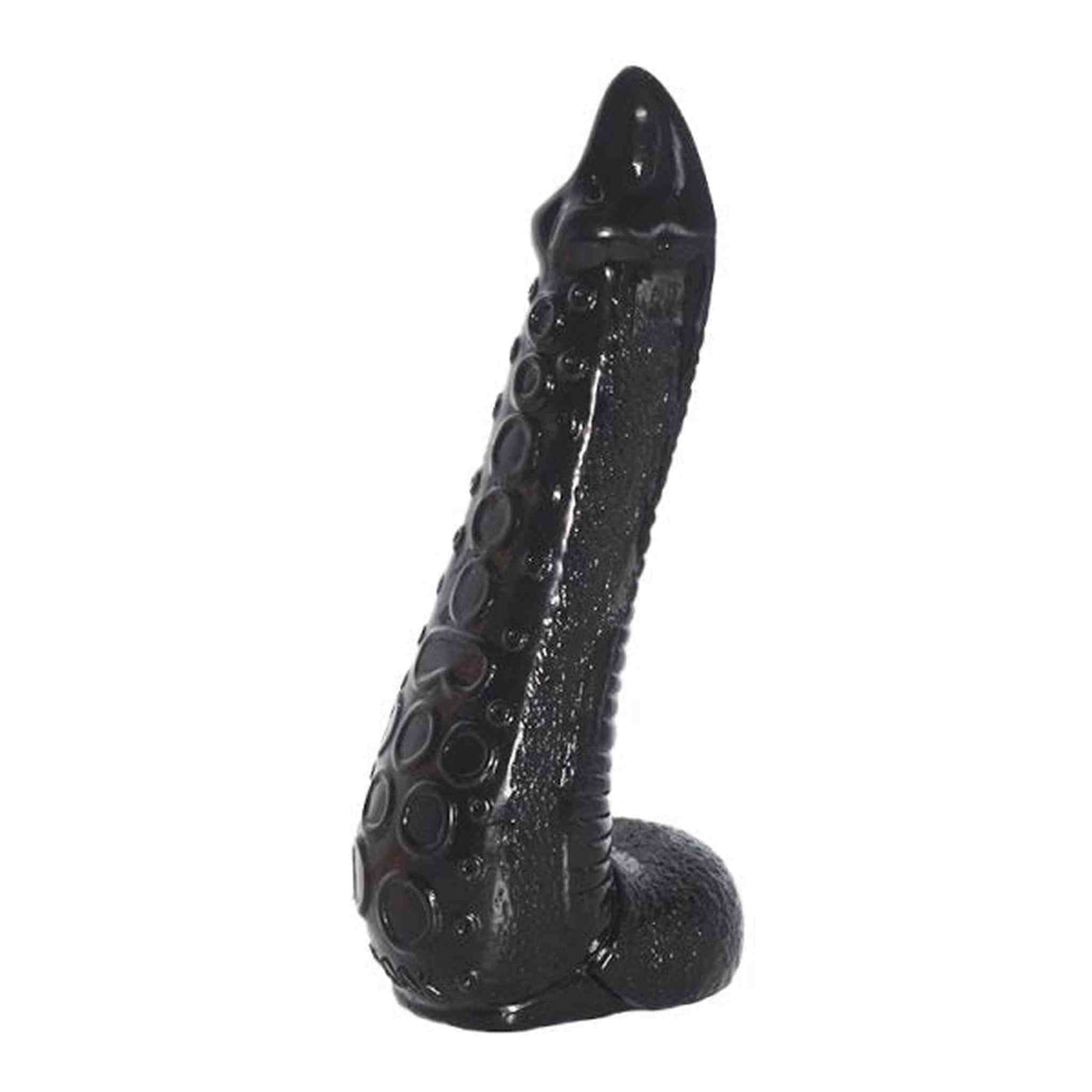 Plug anale polpo nero opaco 22cm dettagli ventose in rilievo