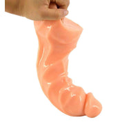 Dildo arancione flessibile da 24 cm in silicone per testare elasticità