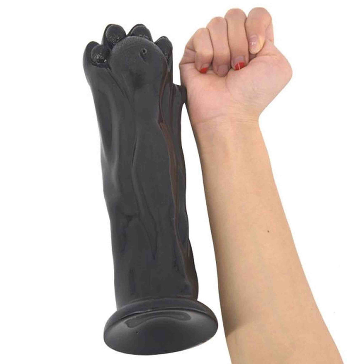 Confronto scala plug anal zampa di orso nero opaco con mano