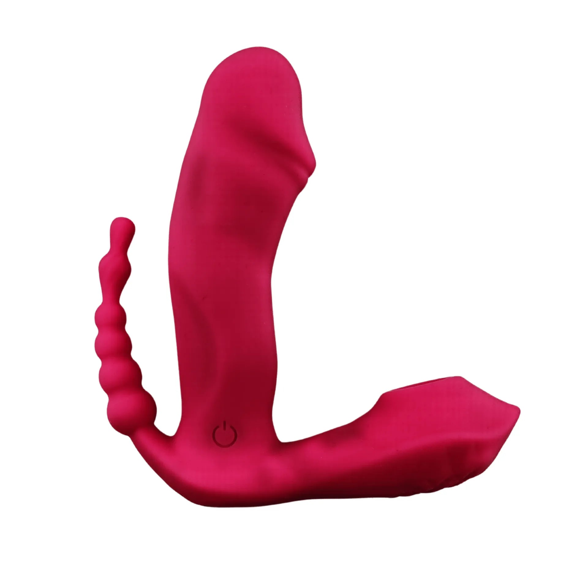 Vibratore rosa acceso 3 in 1 con palline anali e succhia clitoride