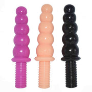 Set di tre plug analesi rosa, beige e nero con manico
