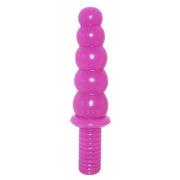 Plug anale rosa FAKA con manico e cinque sfere sovrapposte