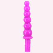 Plug anale viola verticale con cinque anelli sferici crescenti