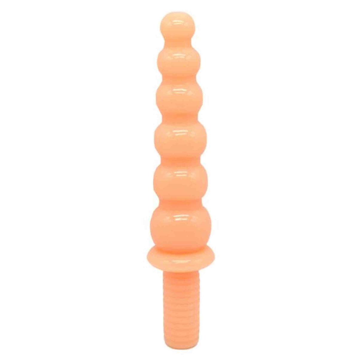Plug anale arancione con anelli sferici e base a vite