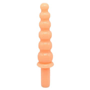 Plug anale arancione con anelli sferici e base a vite