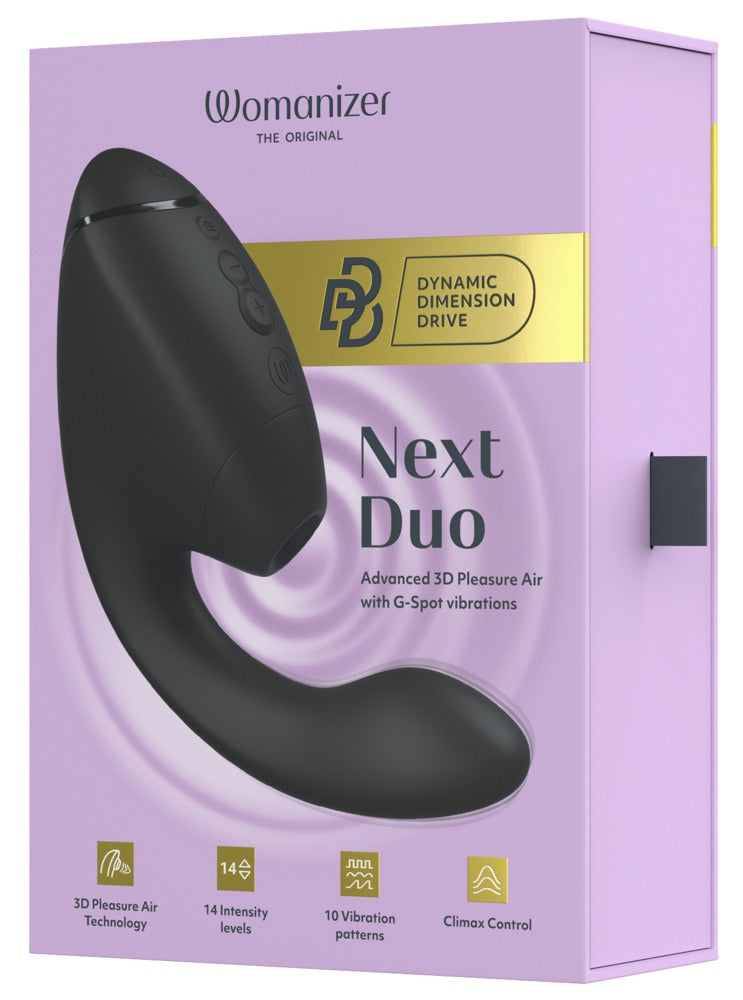 Womanizer Next Duo: succhia clitoride 3D e vibratore per il punto G, Nero, foto 3