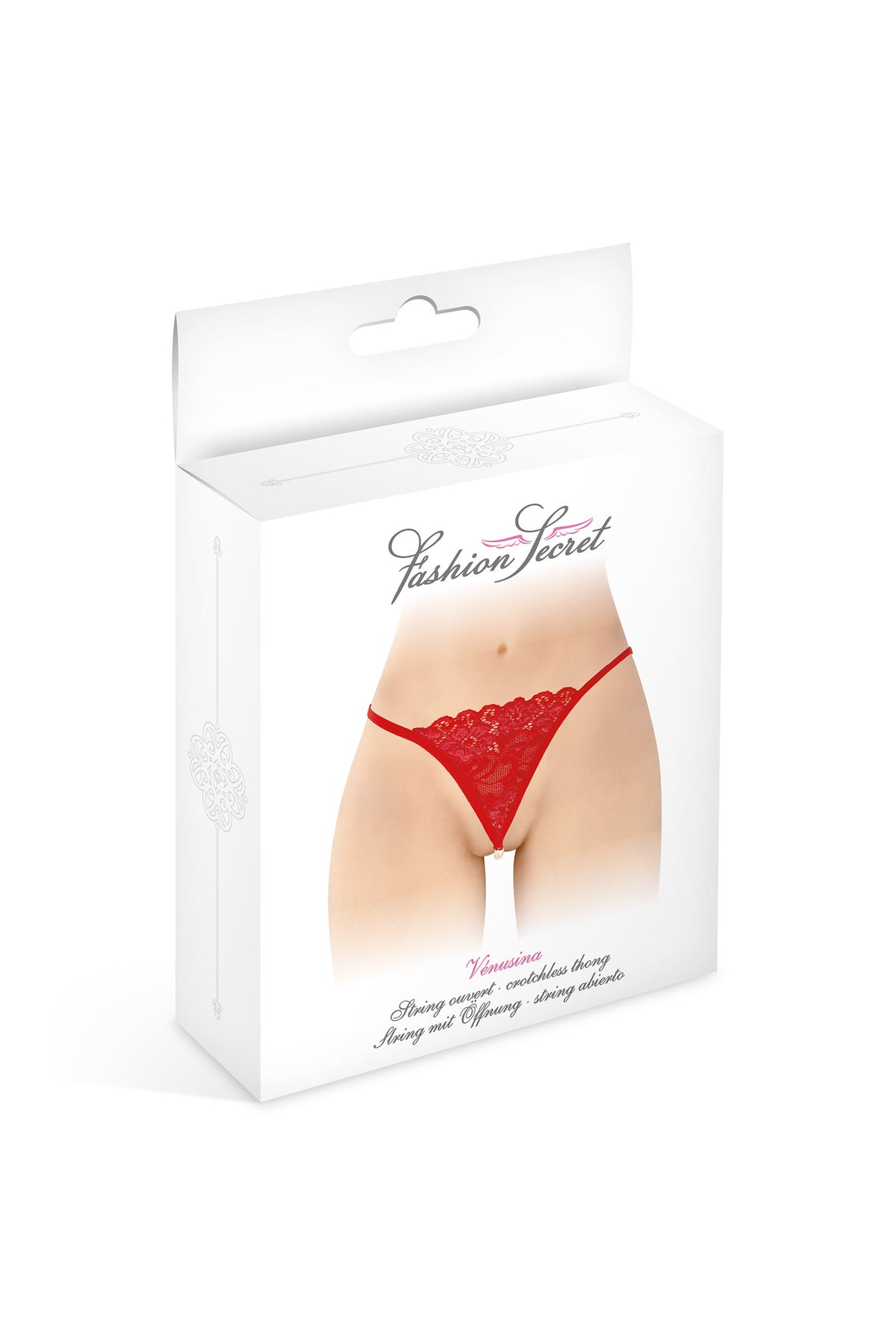 String Venusina con Perle Fashion Secret – Perizoma Rosso in Pizzo, foto 3