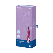 Scatola vibratore Satisfyer A-Mazing 1 A-Spot con grafica viola e blu