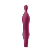 Vibratore Satisfyer A-Mazing 1 primo piano silicone bordeaux e base traslucida