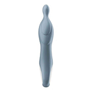 Vibratore punto A in silicone grigio chiaro con forma concava e base piatta