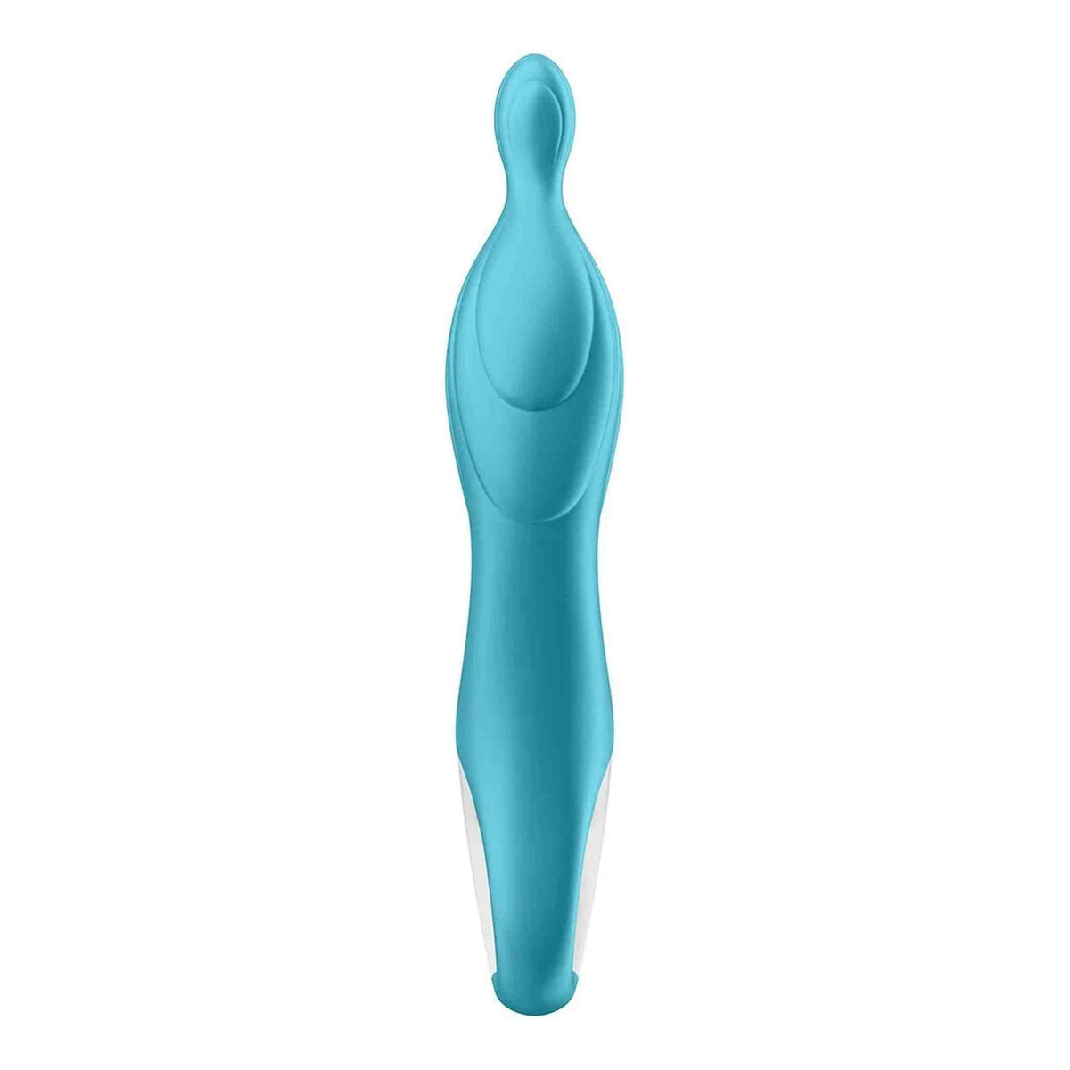 Vibratore punto A turchese verticale con punta flessibile e anello ergonomico