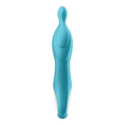 Vibratore punto A turchese verticale con punta flessibile e anello ergonomico