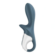 Vibratore anale inflabile Satisfyer Air Pump Booty 2 grigio scuro con impugnatura bianca