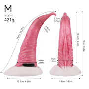 Dildo silicone rosa taglia M compatto base bianca