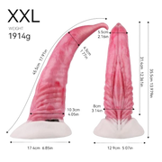 Dildo silicone rosa XXL grande dimensione base bianca