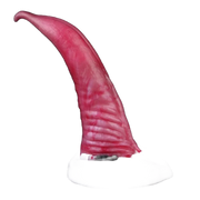 Dildo silicone rosa frontale incisioni orizzontali