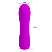 Vibratore viola in silicone Allen dimensioni 116x31 mm con punta arrotondata