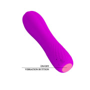 Vibratore viola in silicone Allen con texture a rombi e pulsante ON/OFF