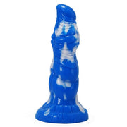 Dildo HaeChi blu con effetto tie-dye e texture muscolare