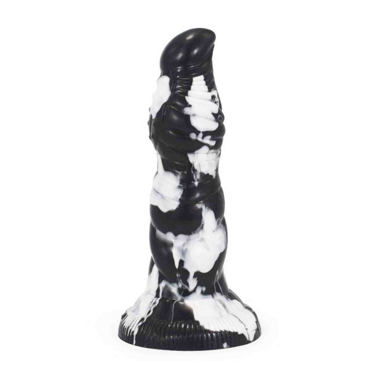 Dildo HaeChi nero con macchie bianche e texture a scaglie