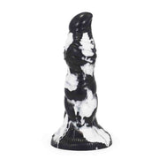 Dildo HaeChi nero con macchie bianche e texture a scaglie