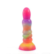 Dildo silicone mostro mitologico HikYuu I gradiente rosa viola arancione verde anelli
