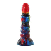 Dildo silicone mostro mitologico HikYuu I rosso e marbled blu nero verde