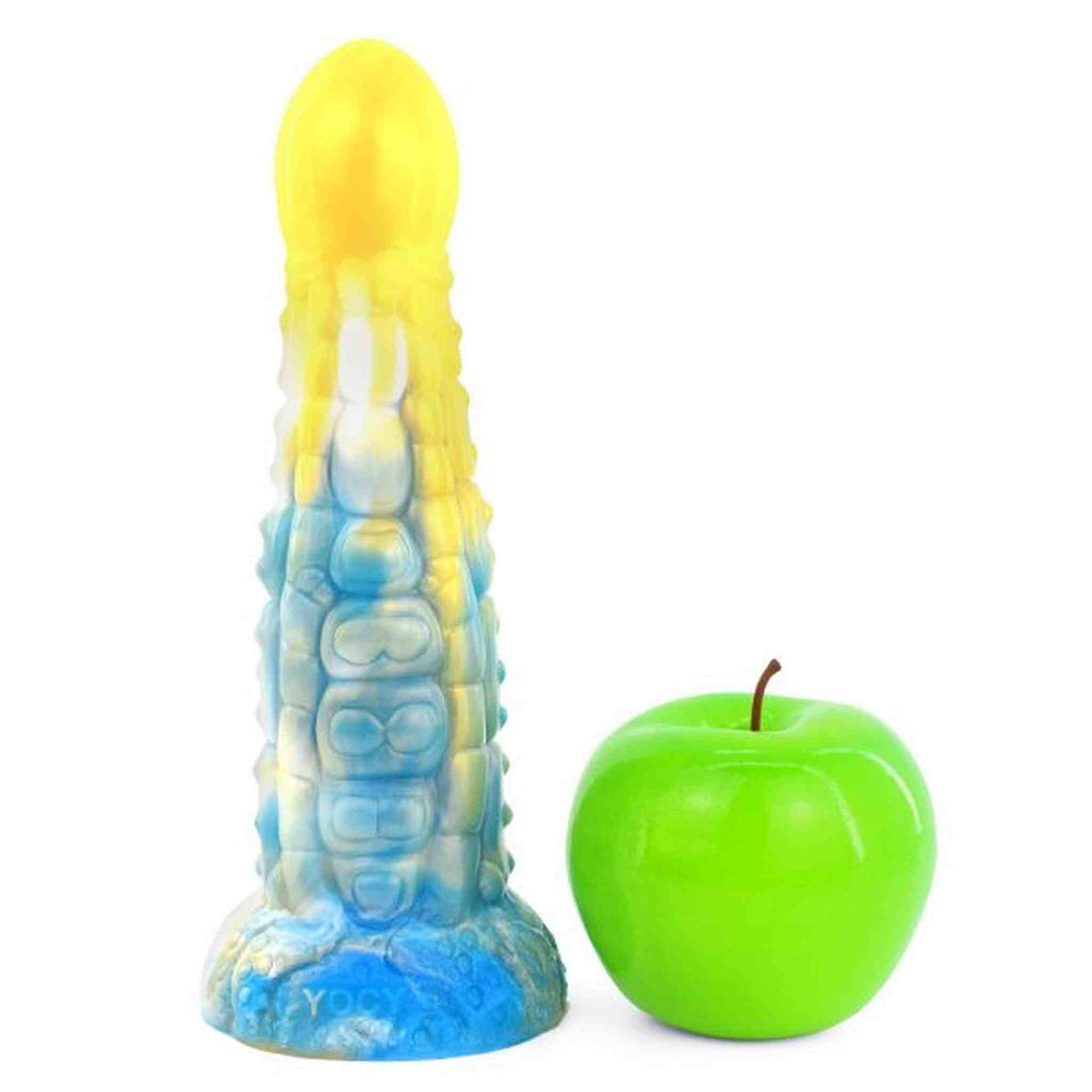 Dildo fantasy blu intenso effetto ghiaccio marchio YOCY base irregolare
