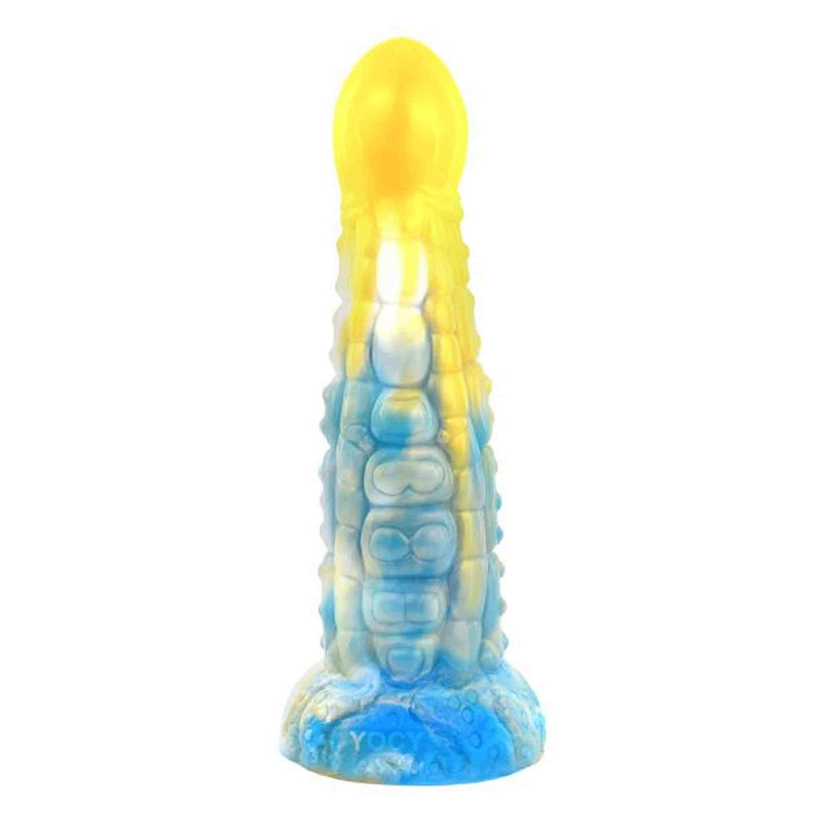 Fantasy dildo creatura marina giallo blu effetto acqua texture corallo