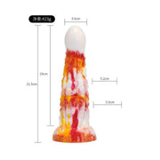 Dildo fantasy creatura bianca rossa arancione misure 21,5 cm texture scaglie