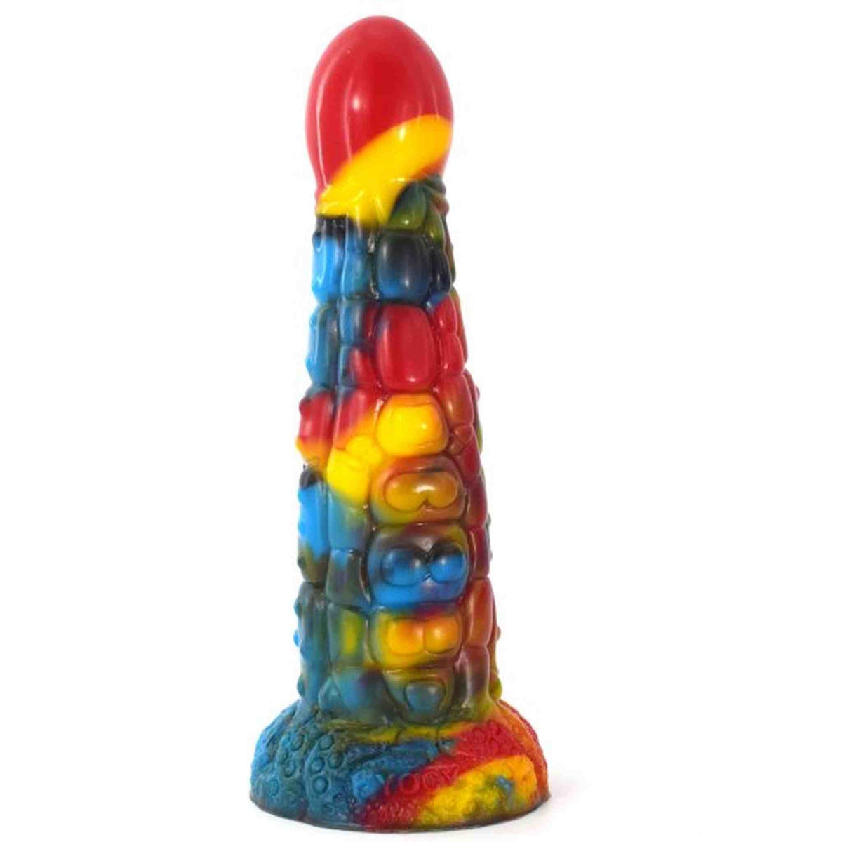 Fantasy dildo multicolore arcobaleno creatura mitologica texture roccia