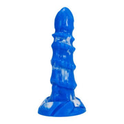 Dildo fantasy bestia mitologica blu brillante con macchie bianche marchio YOC