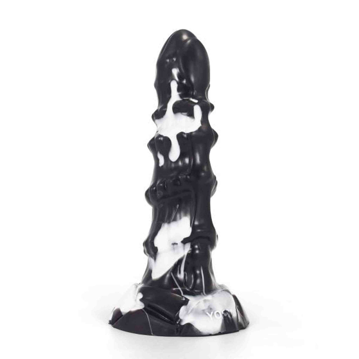 Dildo fantasy bestia mitologica nero lucido con macchie bianche marchio YOC