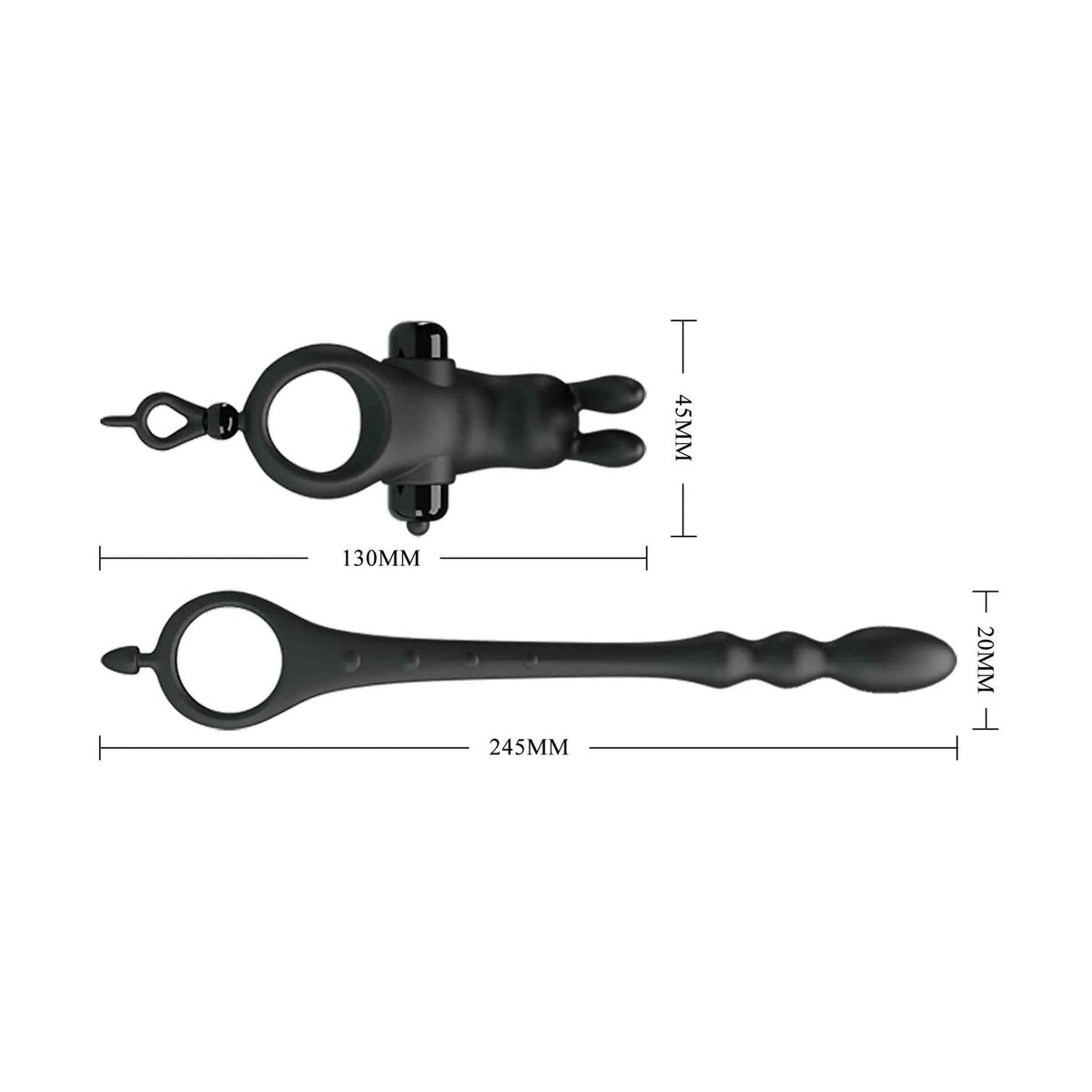 Misure tecniche anello vibrante coniglietto e stimolatore anale mm