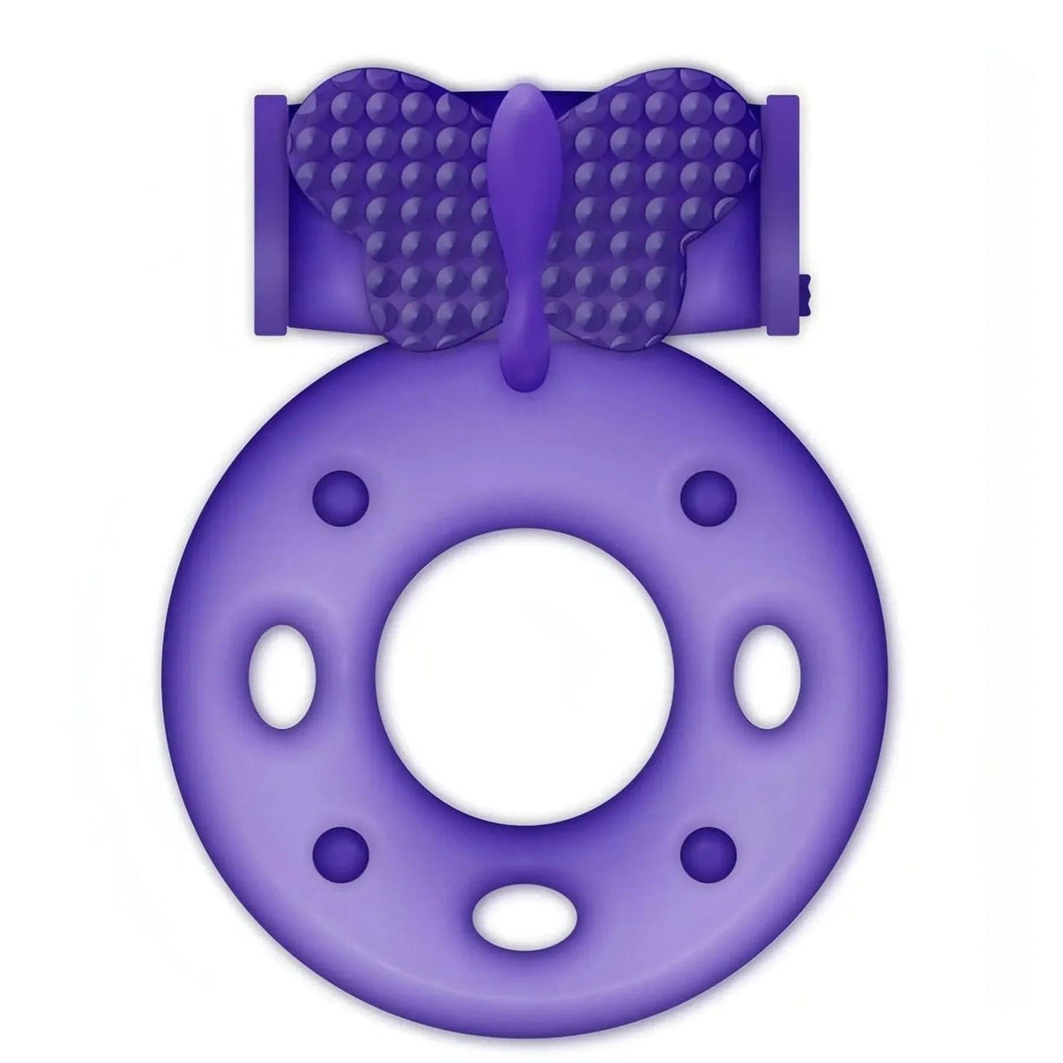 Anello Vibrante con Stimolatore Clitorideo a Farfalla - Viola