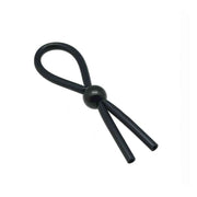 Anello fallico nero regolabile in silicone con aperture circolari ai bracci