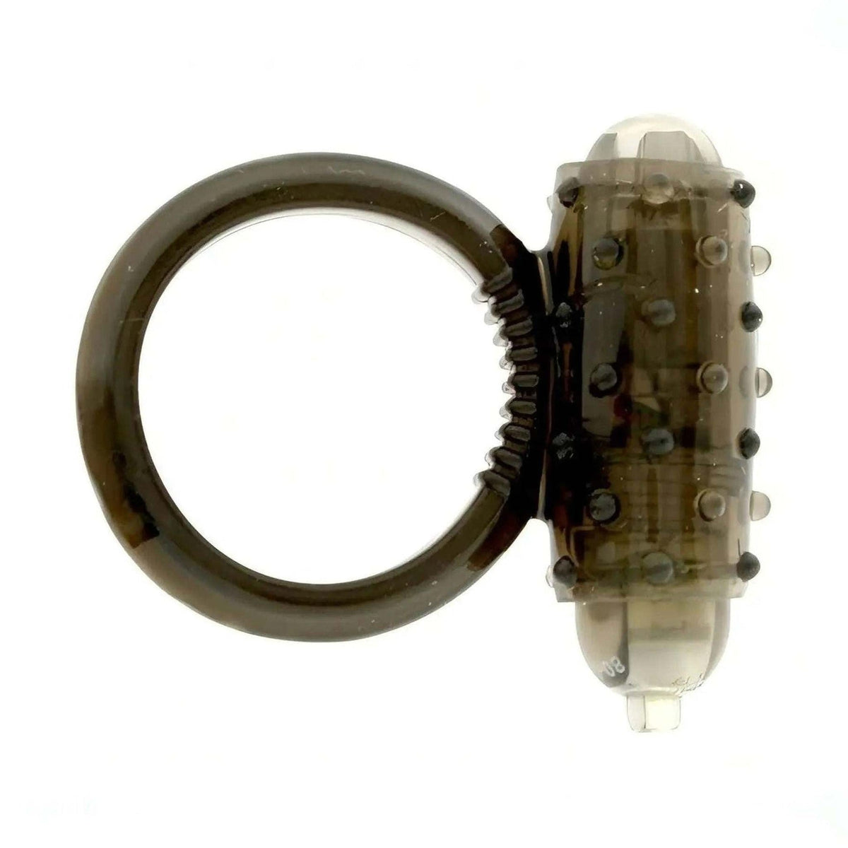 Anello fallico vibrante grigio fumo Seven Creations con superficie a protuberanze