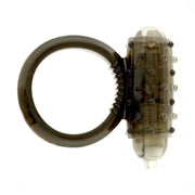 Anello fallico vibrante grigio fumo Seven Creations con superficie a protuberanze
