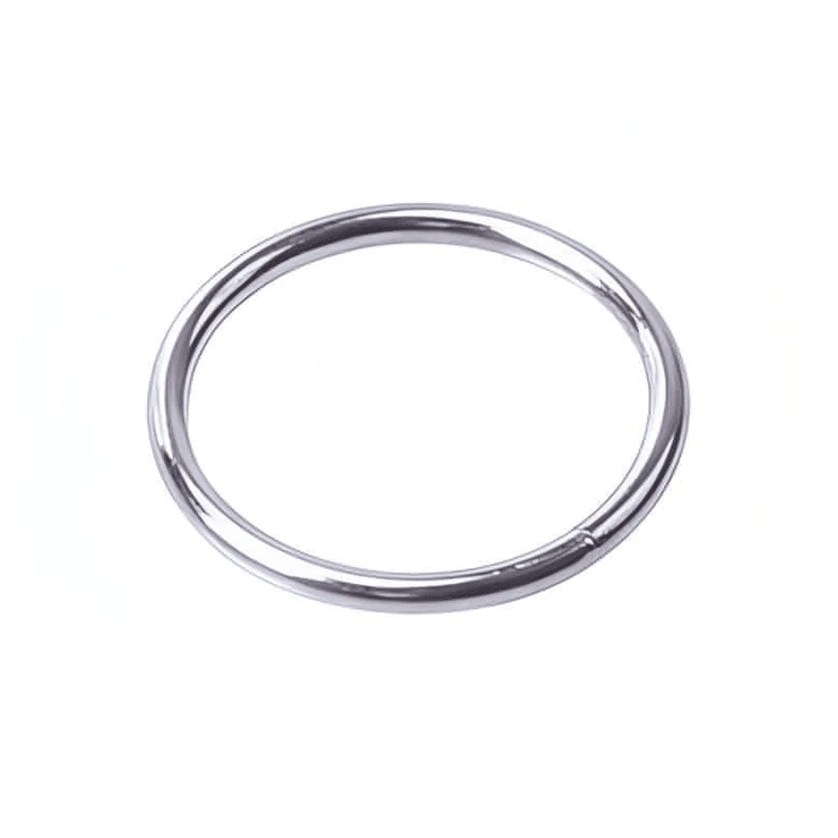 Anello in acciaio cromato 55 mm con superficie lucida e giunzione visibile